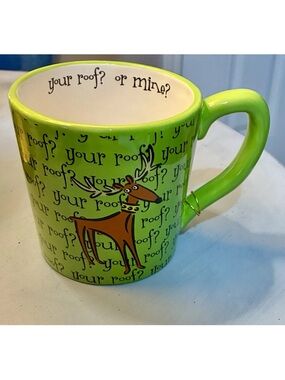 Silvestri Lime Green Reindeer Ceramic Mug